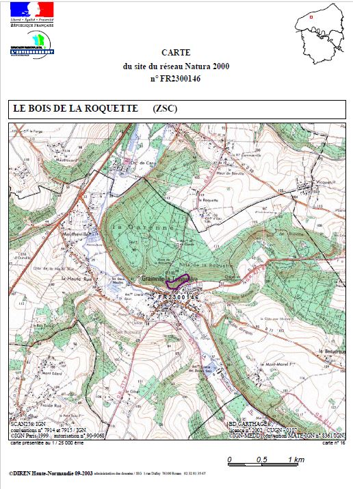 Carte de situation du site "Bois de la Roquette"